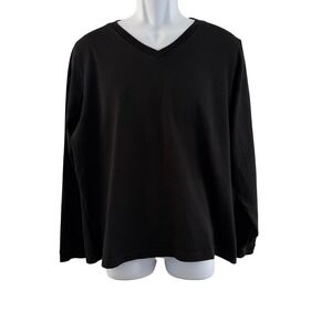Son Of A Tailor Shirt Mens Large Black Supima Cotton V Neck Long Sleeve Basic